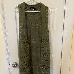 Green floor length vest